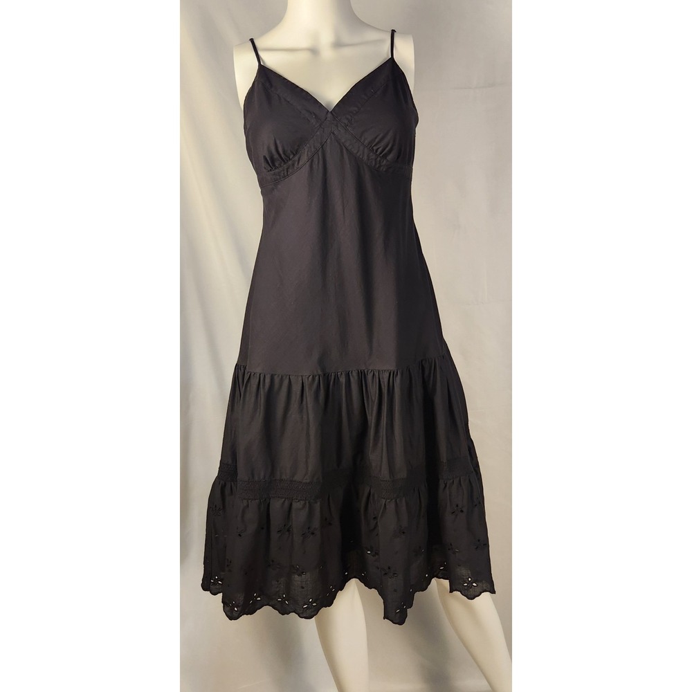 Gap Dress Black Eyelet Y2K/Whimsygoth/Indie/Dark Cottagecore/Classic  Dress  6